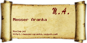 Messer Aranka névjegykártya